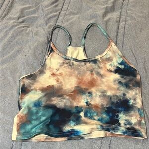 Fleo Tie-Dye Sports Bra in Blue and Brown